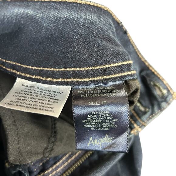 Angels Forever Young Jeans Women Sze 10 Blue Curvy Bootcut Stone Dark Wash Denim - Picture 8 of 12